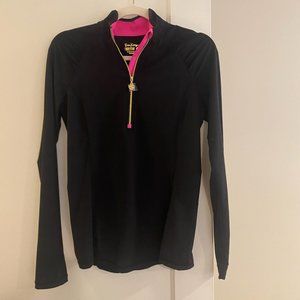 Lilly Pulitzer Black UPF 50+ Luxletic Justine Pullover -Size Medium (Runs Small)